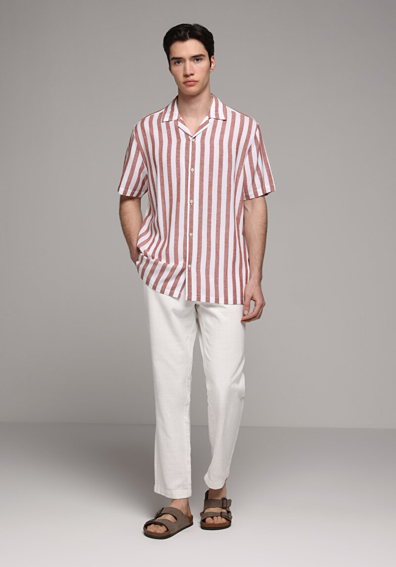 Imagine a Pantaloni De Barbati Alb Regular Fit Cl1078470