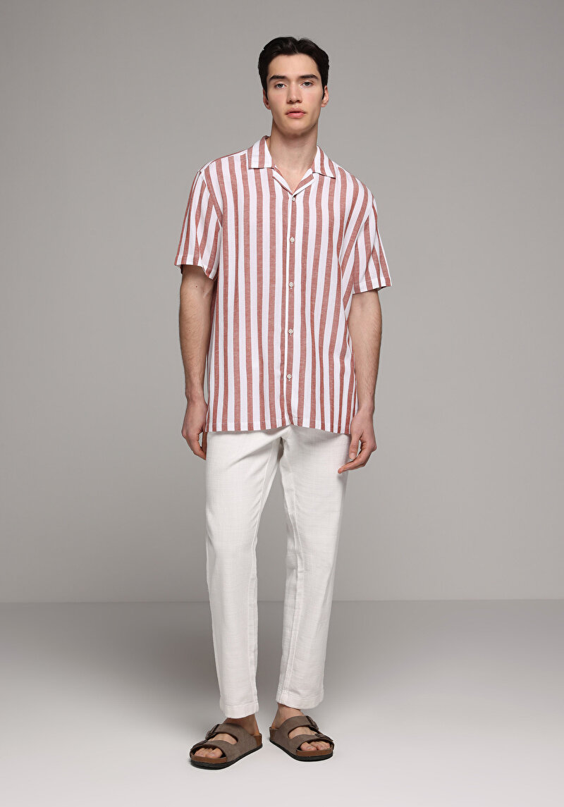 Imagine a Pantaloni De Barbati Alb Regular Fit  Cl1078470