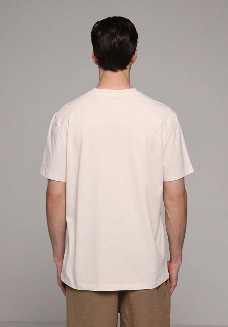 Imagine a Tricou Cu Maneca Scurta De Barbati Bej Regular Fit  Cl1080601