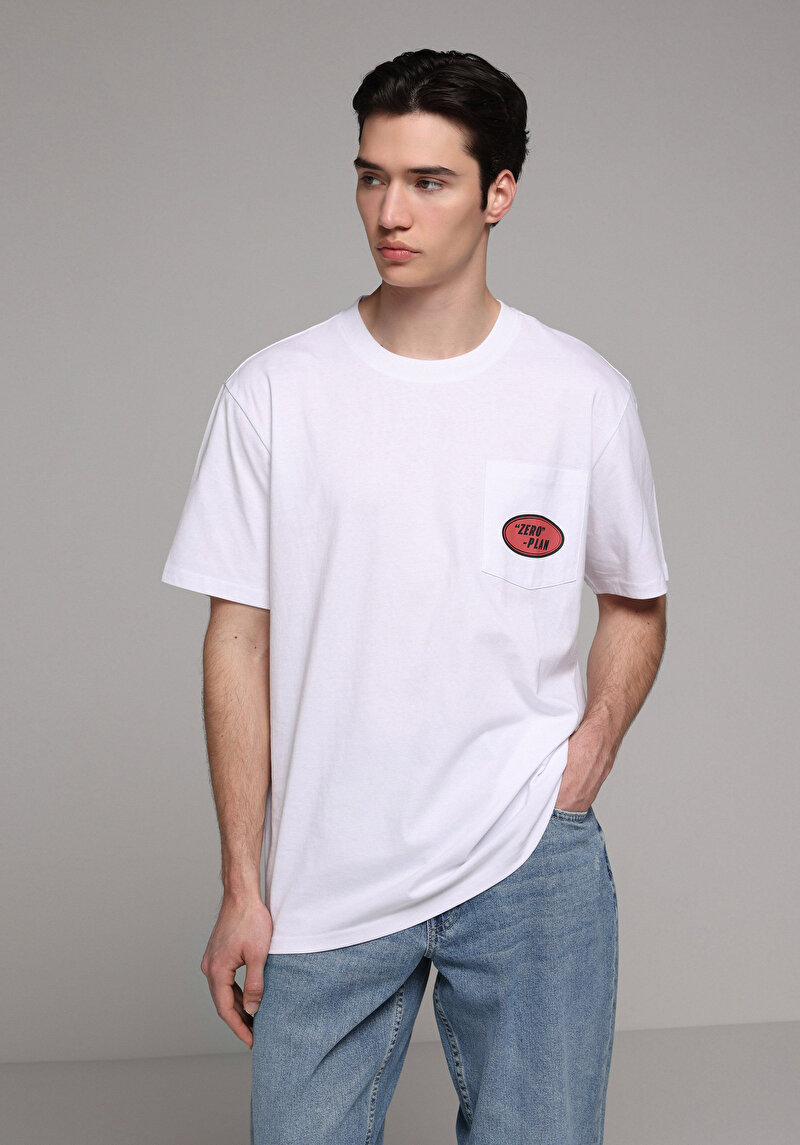 Imagine a Tricou Cu Maneca Scurta De Barbati Alb Comfort Fit  Cl1081607