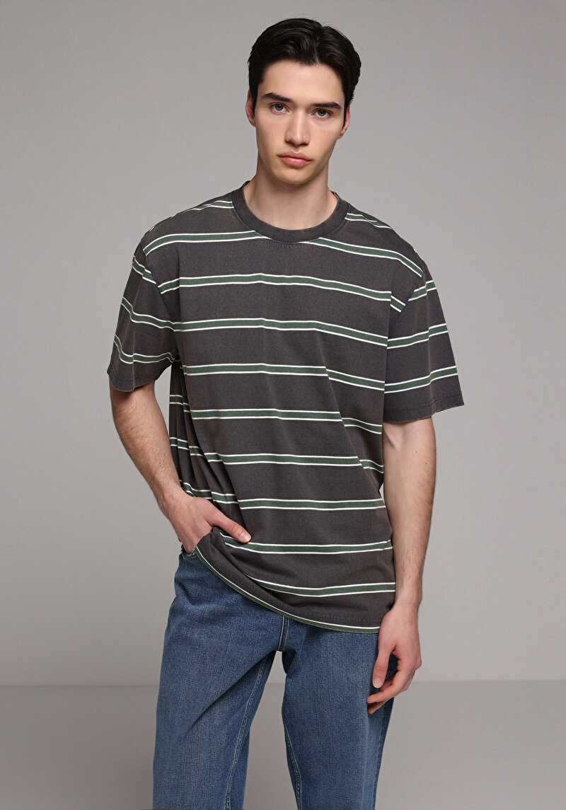 Imagine a Tricou Cu Maneca Scurta De Barbati Antracit Comfort Fit  Cl1081615