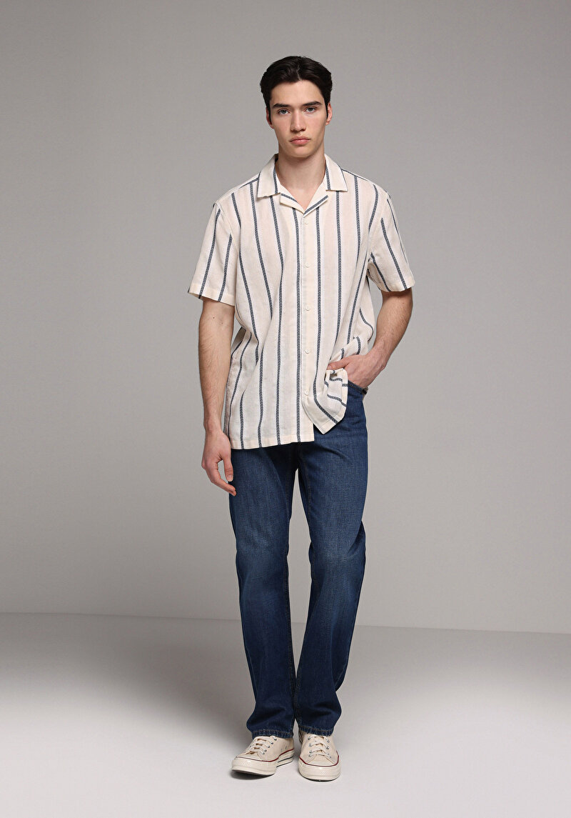 Imagine a Pantaloni De Barbati Albastru Inchis Regular Fit 045 David Cl1081771