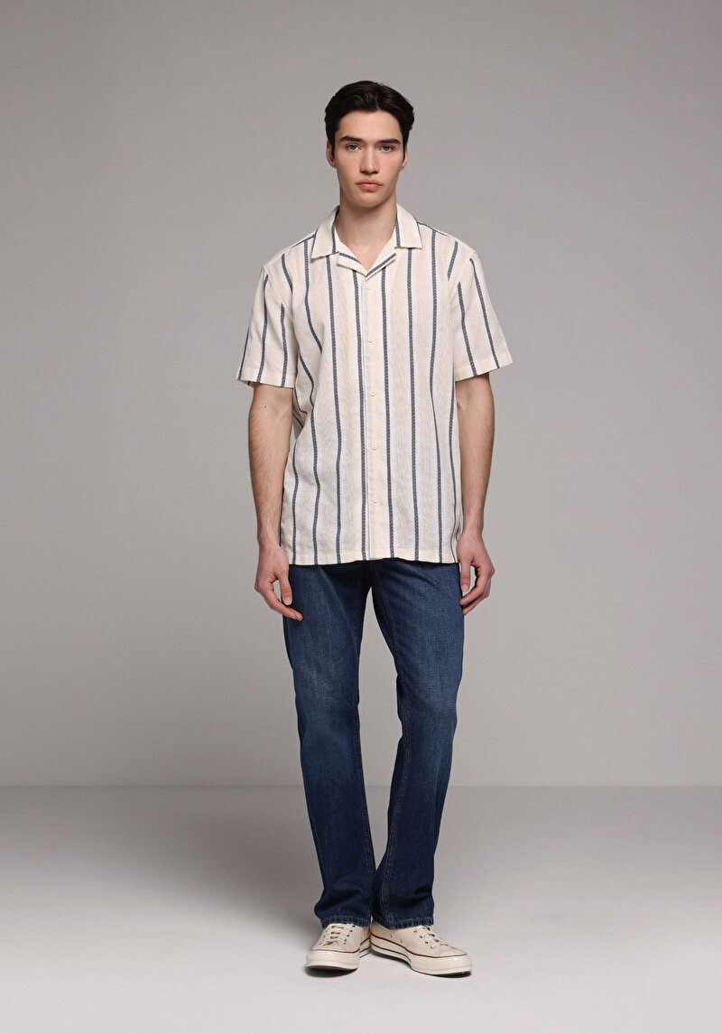 Imagine a Pantaloni De Barbati Albastru Inchis Regular Fit 045 David Cl1081771