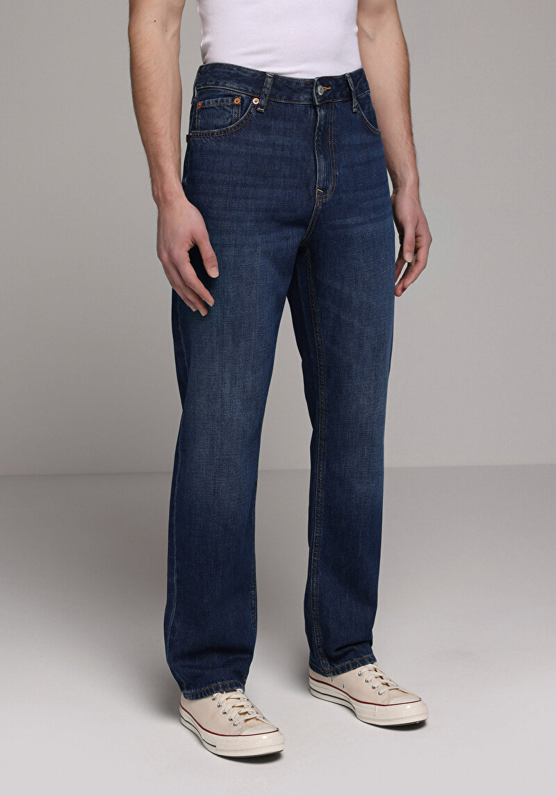 Imagine a Pantaloni De Barbati Albastru Inchis Regular Fit 045 David Cl1081771