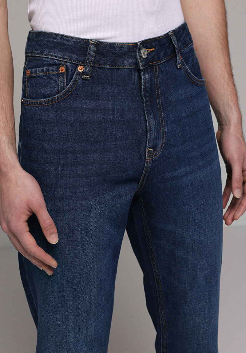 Imagine a Pantaloni De Barbati Albastru Inchis Regular Fit 045 David Cl1081771