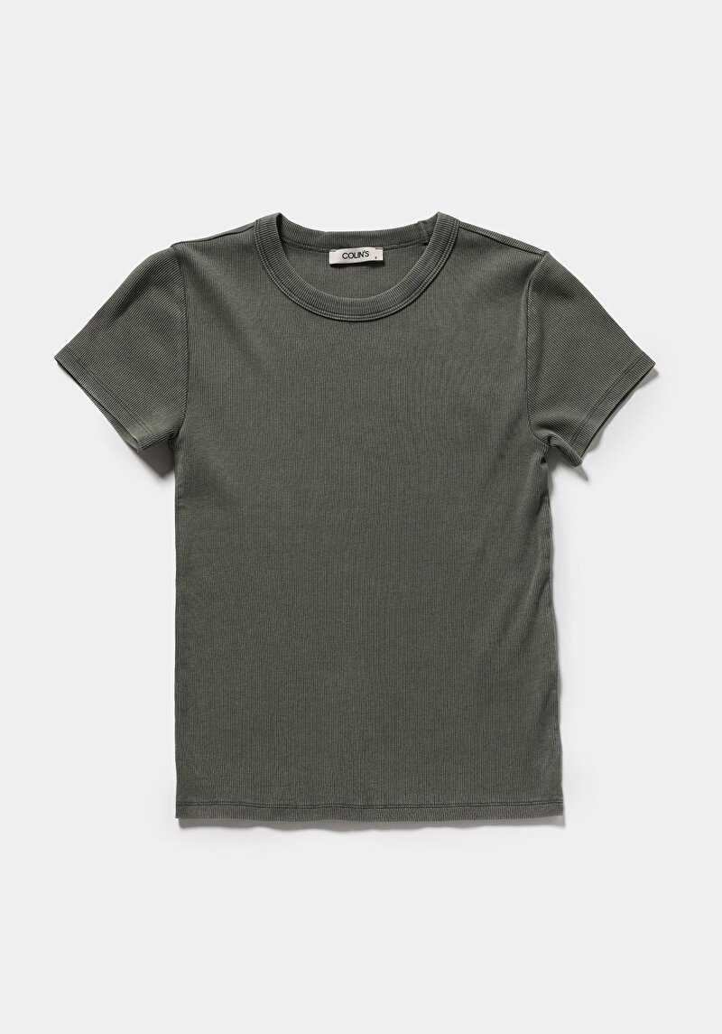 Imagine a Tricou Cu Maneca Scurta De Dama Kaki Slim Fit  Cl1079053