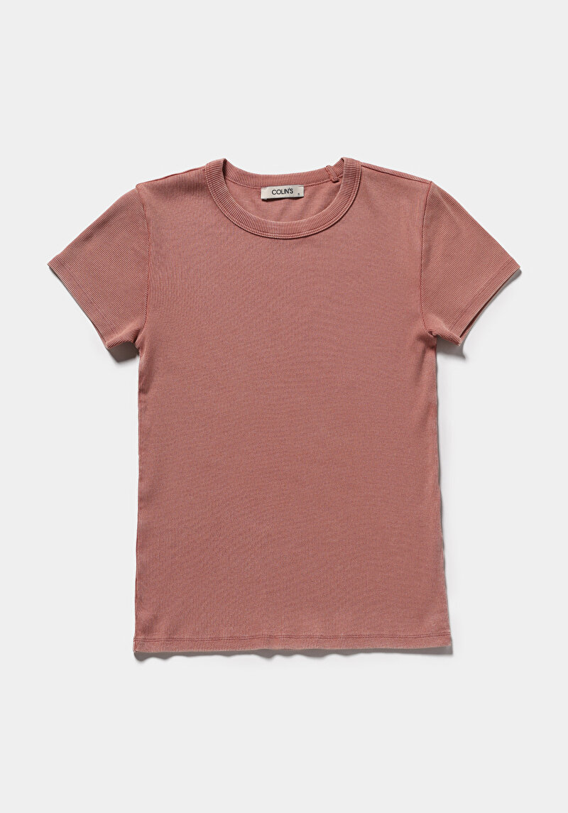 Imagine a Tricou Cu Maneca Scurta De Dama Roz Slim Fit  Cl1079053