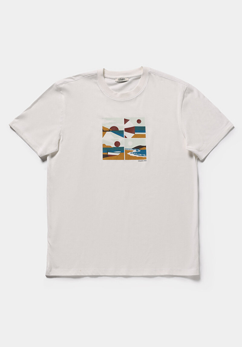 Imagine a Tricou Cu Maneca Scurta De Barbati Alb Regular Fit  Cl1079386