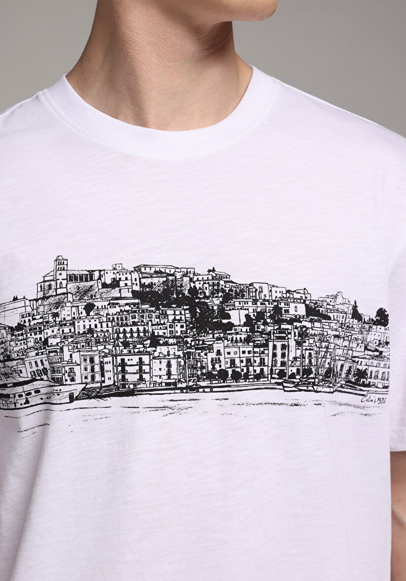 Imagine a Tricou Cu Maneca Scurta De Barbati Alb Regular Fit  Cl1079362