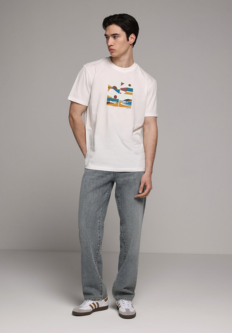 Imagine a Tricou Cu Maneca Scurta De Barbati Alb Regular Fit Cl1079386