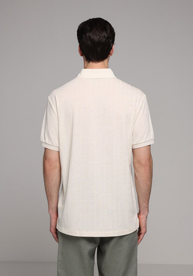 Imagine a Tricou Polo Cu Maneca Scurta De Barbati Bej Regular Fit  Cl1080246