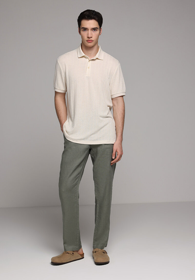 Imagine a Tricou Polo Cu Maneca Scurta De Barbati Bej Regular Fit  Cl1080246