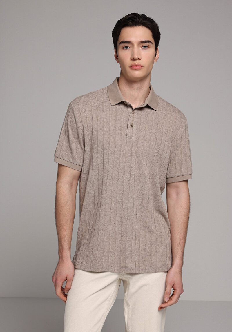 Imagine a Tricou Polo Cu Maneca Scurta De Barbati Maro Regular Fit  Cl1080246