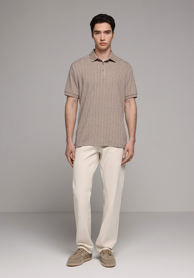 Imagine a Tricou Polo Cu Maneca Scurta De Barbati Maro Regular Fit  Cl1080246