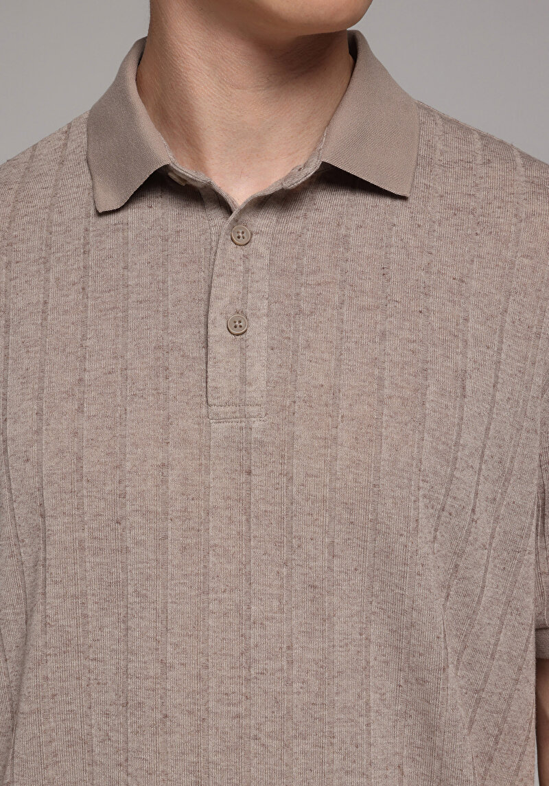 Imagine a Tricou Polo Cu Maneca Scurta De Barbati Maro Regular Fit  Cl1080246