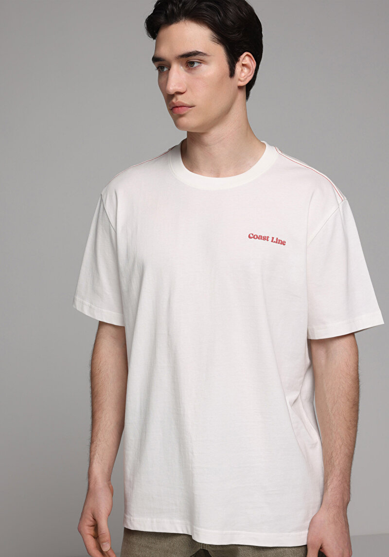Imagine a Tricou Cu Maneca Scurta De Barbati Alb Comfort Fit  Cl1081609