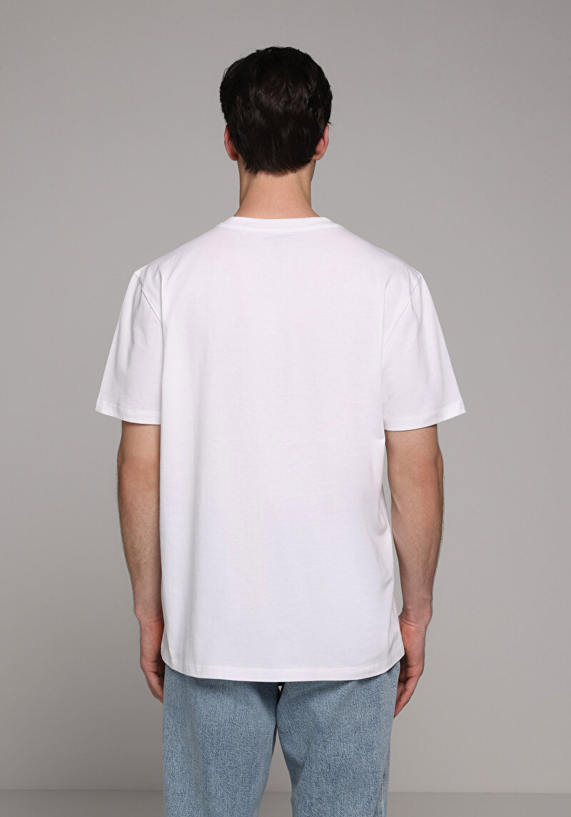 Imagine a Tricou Cu Maneca Scurta De Barbati Alb Regular Fit Cl1081617