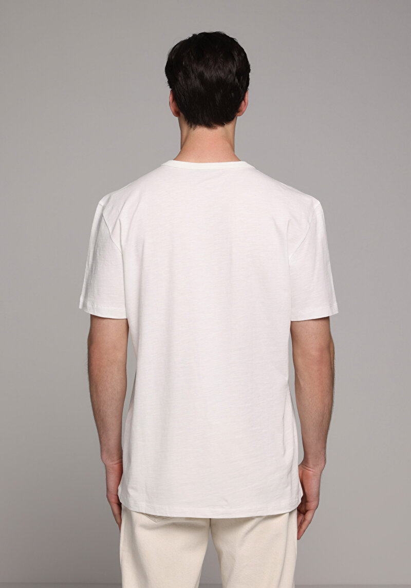 Imagine a Tricou Cu Maneca Scurta De Barbati Alb Regular Fit