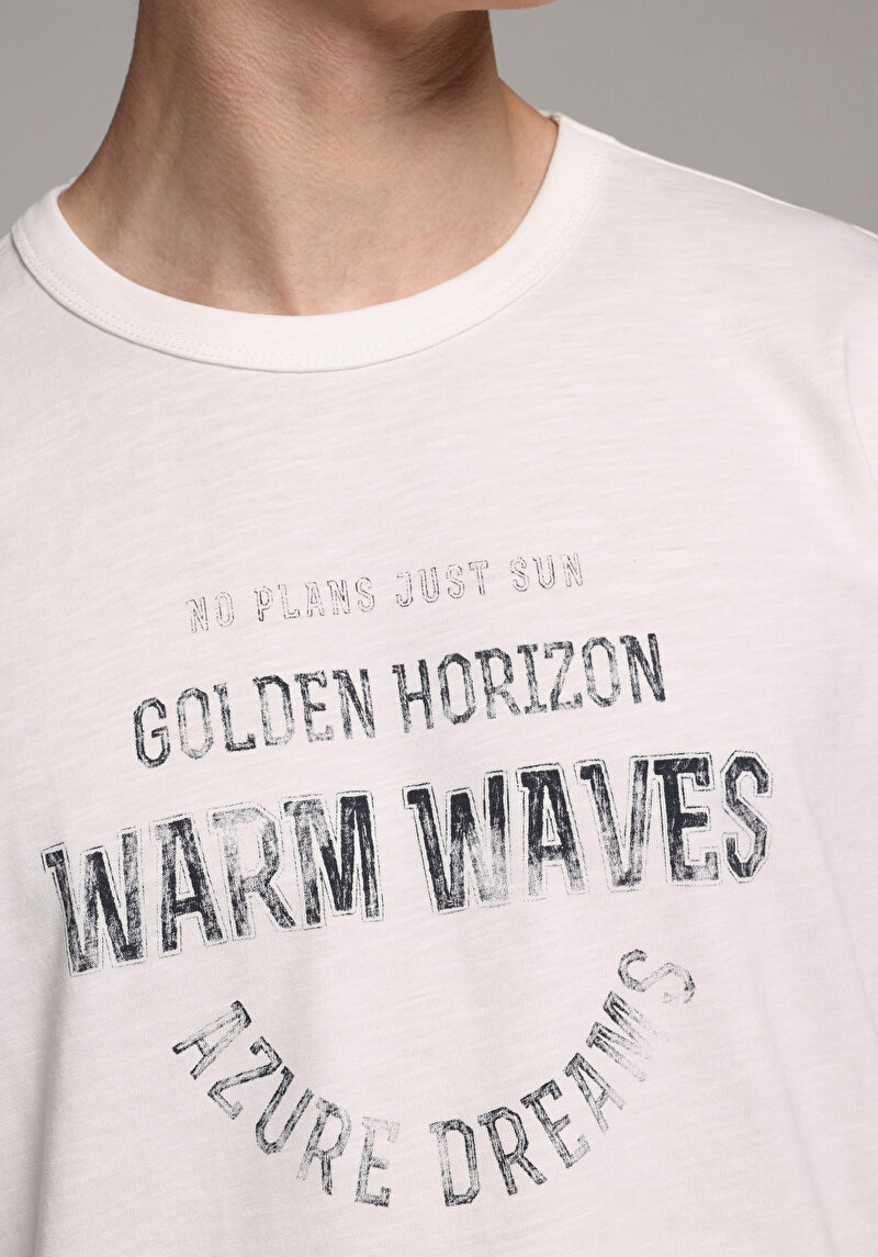 Imagine a Tricou Cu Maneca Scurta De Barbati Alb Regular Fit