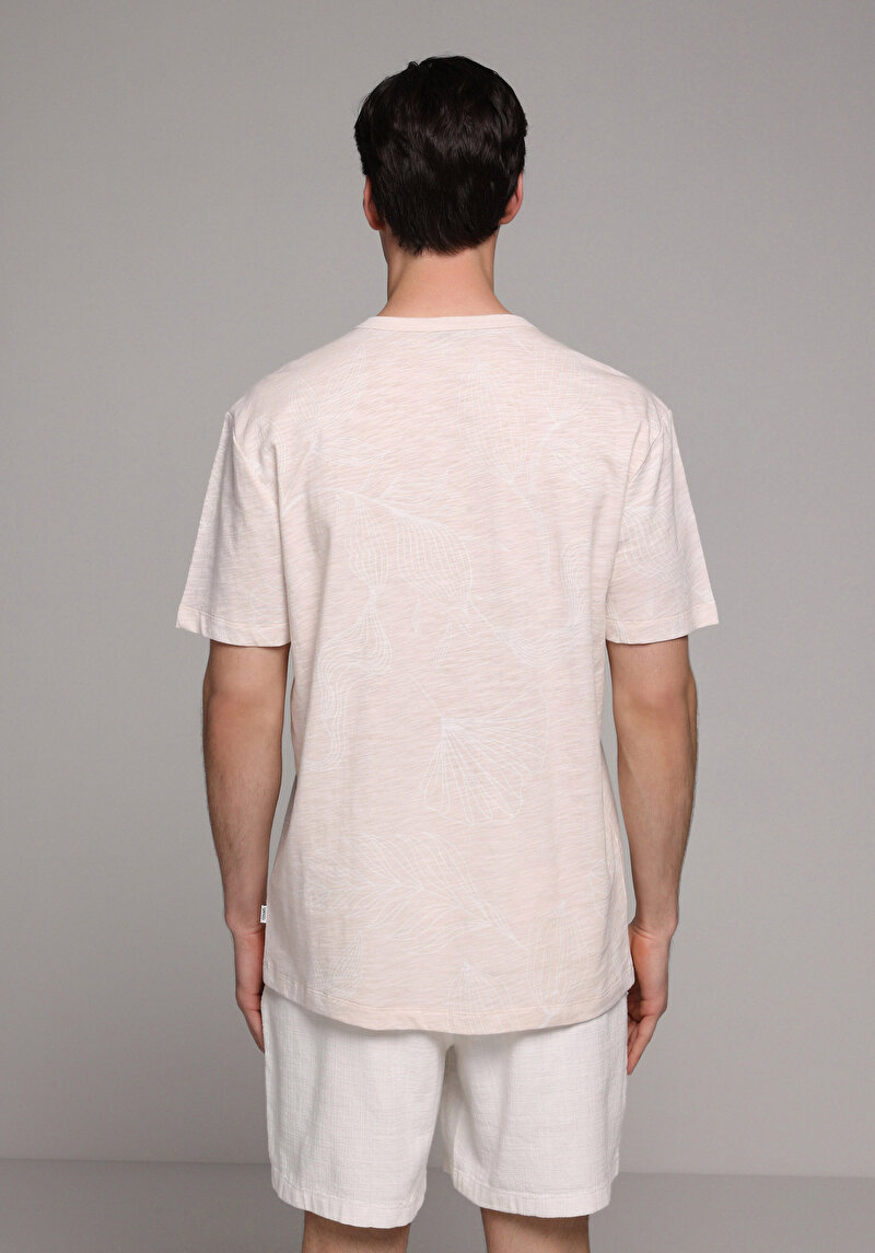 Imagine a Tricou Cu Maneca Scurta De Barbati Ecru Regular Fit Cl1068860