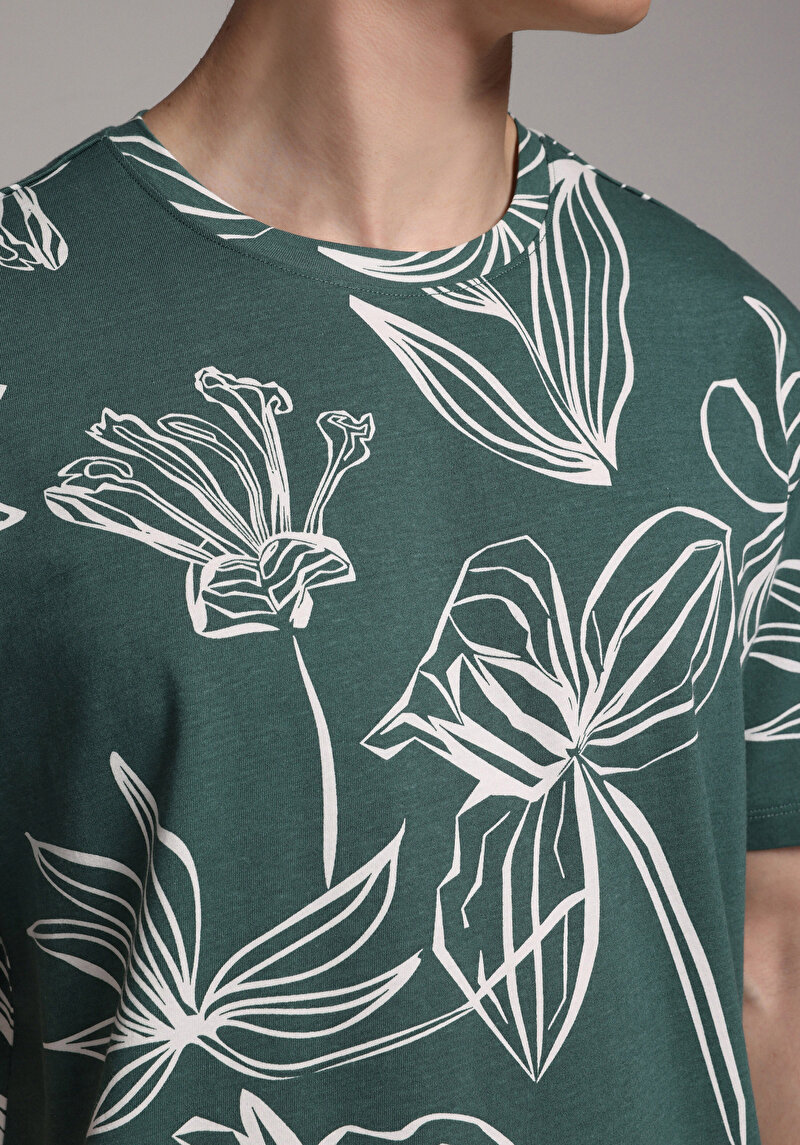 Imagine a Tricou Cu Maneca Scurta De Barbati Verde Regular Fit Cl1080605