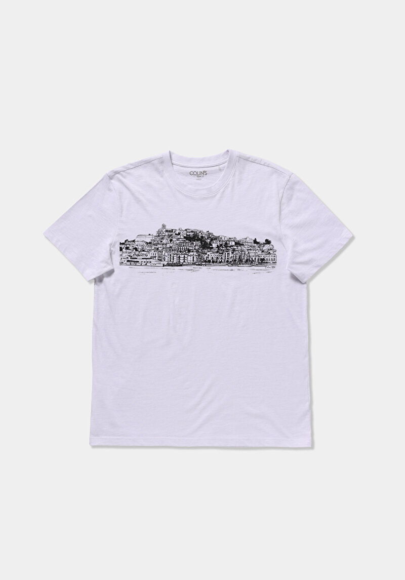Imagine a Tricou Cu Maneca Scurta De Barbati Alb Regular Fit  Cl1079362