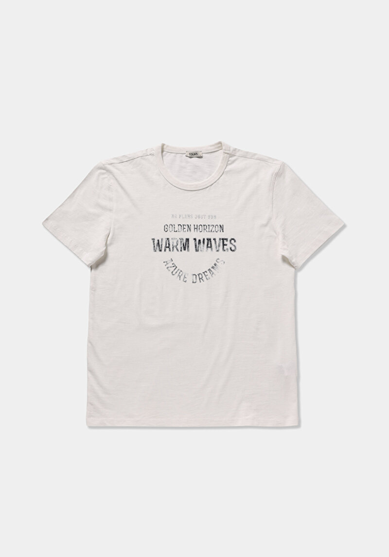 Imagine a Tricou Cu Maneca Scurta De Barbati Alb Regular Fit