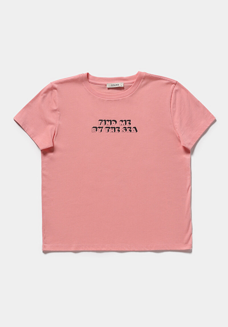 Imagine a Tricou Cu Maneca Scurta De Dama Roz Regular Fit  Cl1079042
