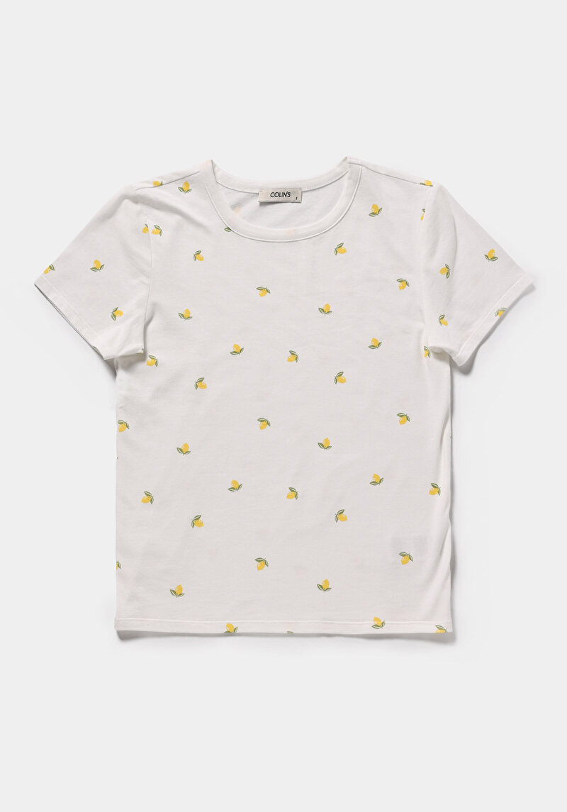 Imagine a Tricou Cu Maneca Scurta De Dama Alb Slim Fit  Cl1079666