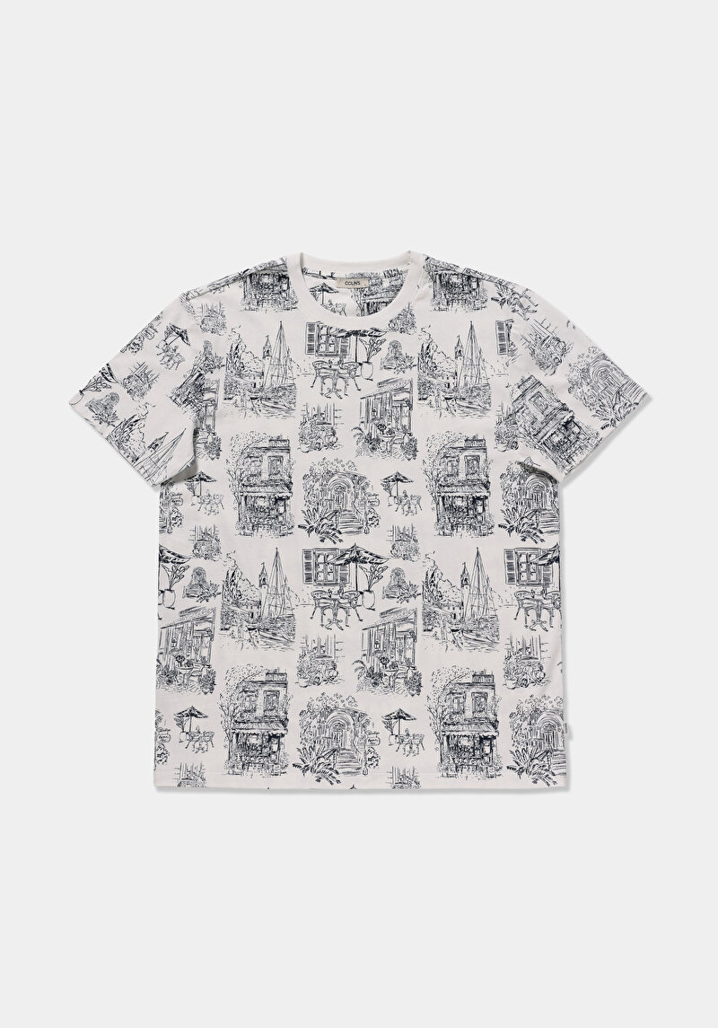 Imagine a Tricou Cu Maneca Scurta De Barbati Alb Regular Fit  Cl1078808