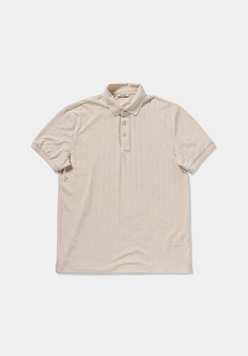 Imagine a Tricou Polo Cu Maneca Scurta De Barbati Bej Regular Fit  Cl1080246