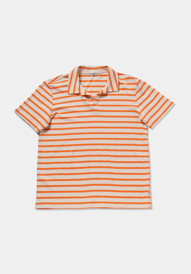 Imagine a Tricou Polo Cu Maneca Scurta De Barbati Portocaliu Regular Fit  Cl1080251