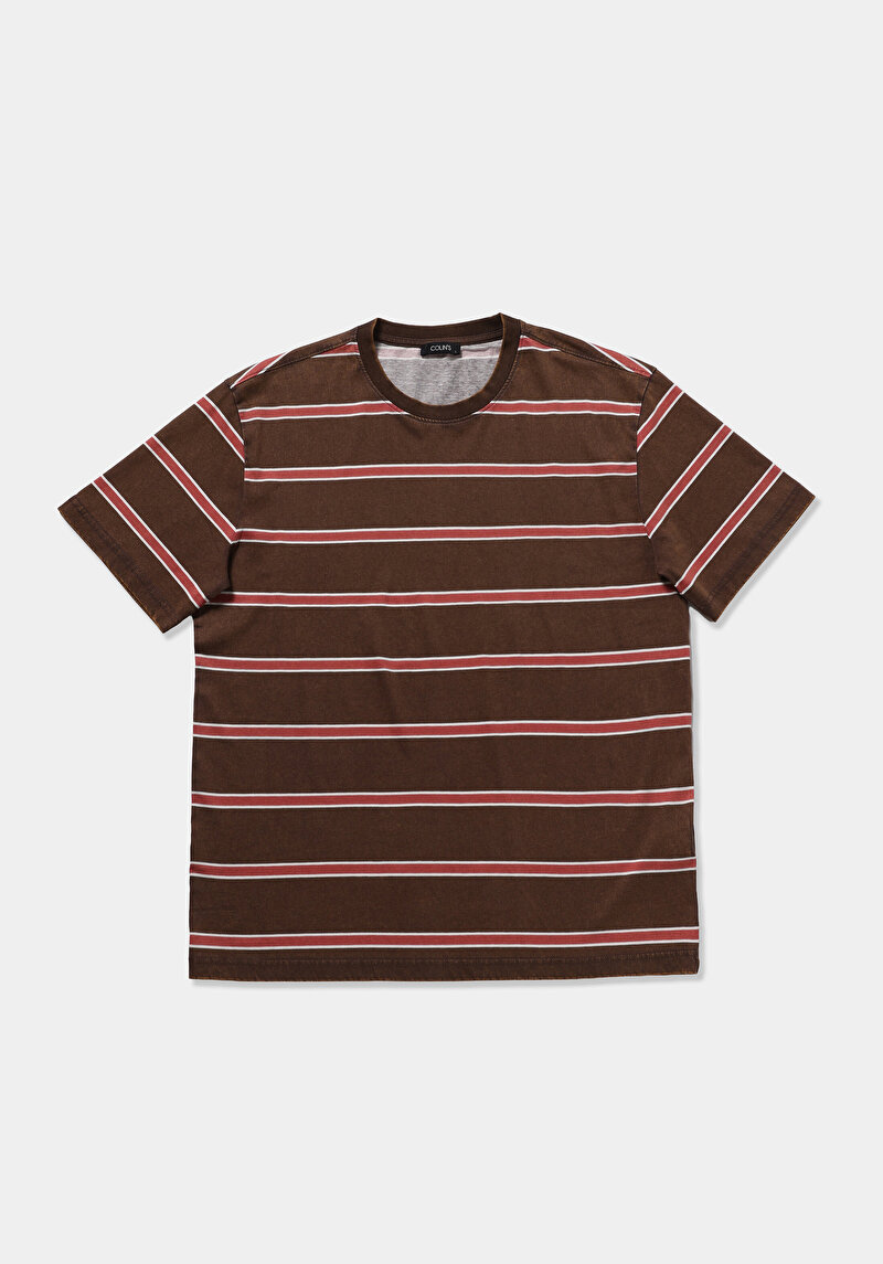 Imagine a Tricou Cu Maneca Scurta De Barbati Maro Comfort Fit  Cl1081615