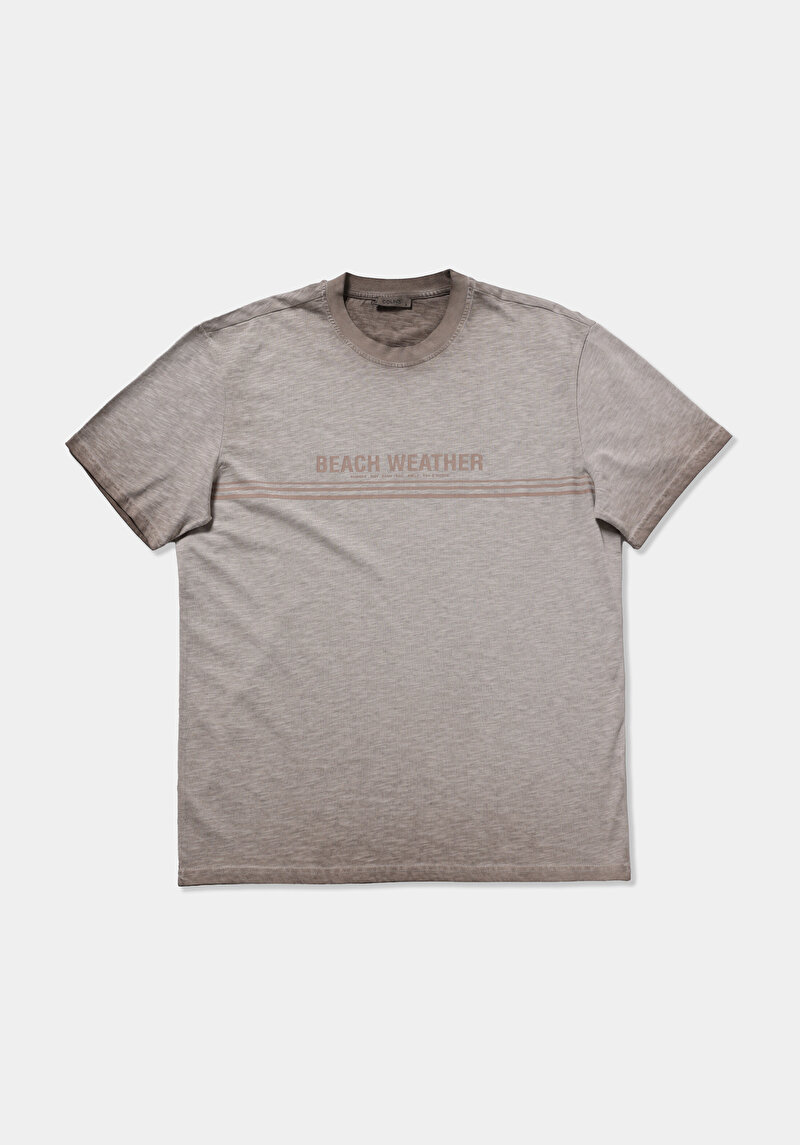 Imagine a Tricou Cu Maneca Scurta De Barbati Maro Comfort Fit