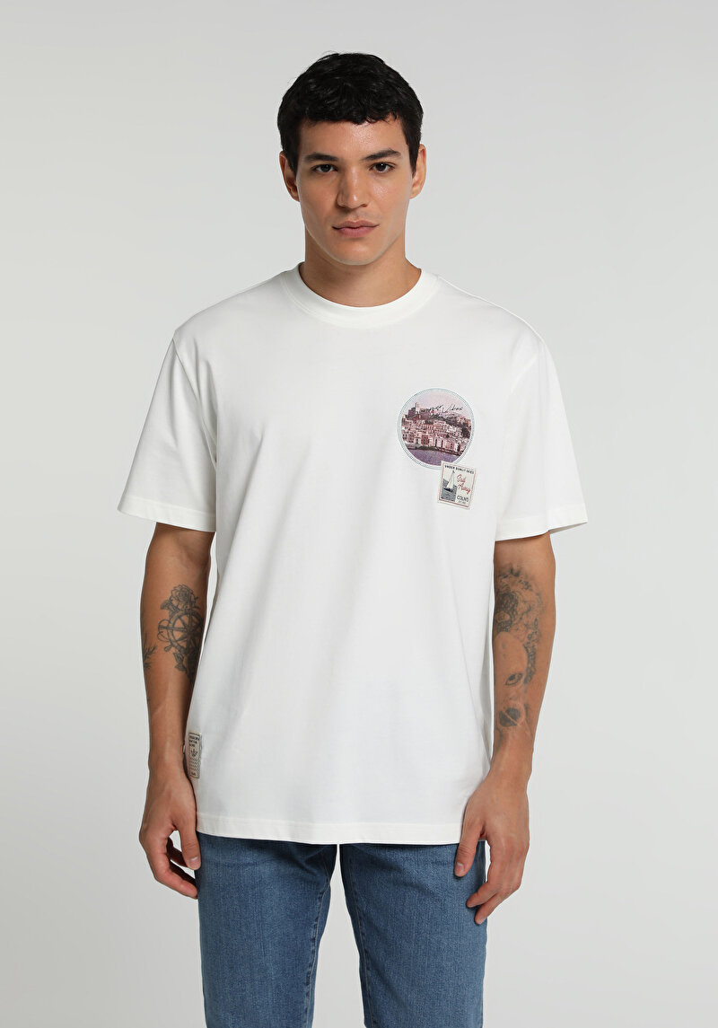 Imagine a Tricou Cu Maneca Scurta De Barbati Alb Comfort Fit