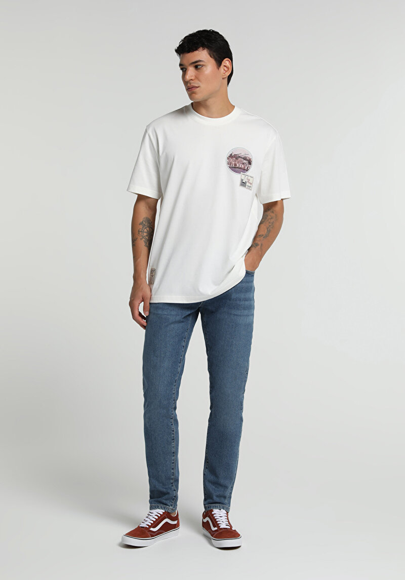 Imagine a Tricou Cu Maneca Scurta De Barbati Alb Comfort Fit