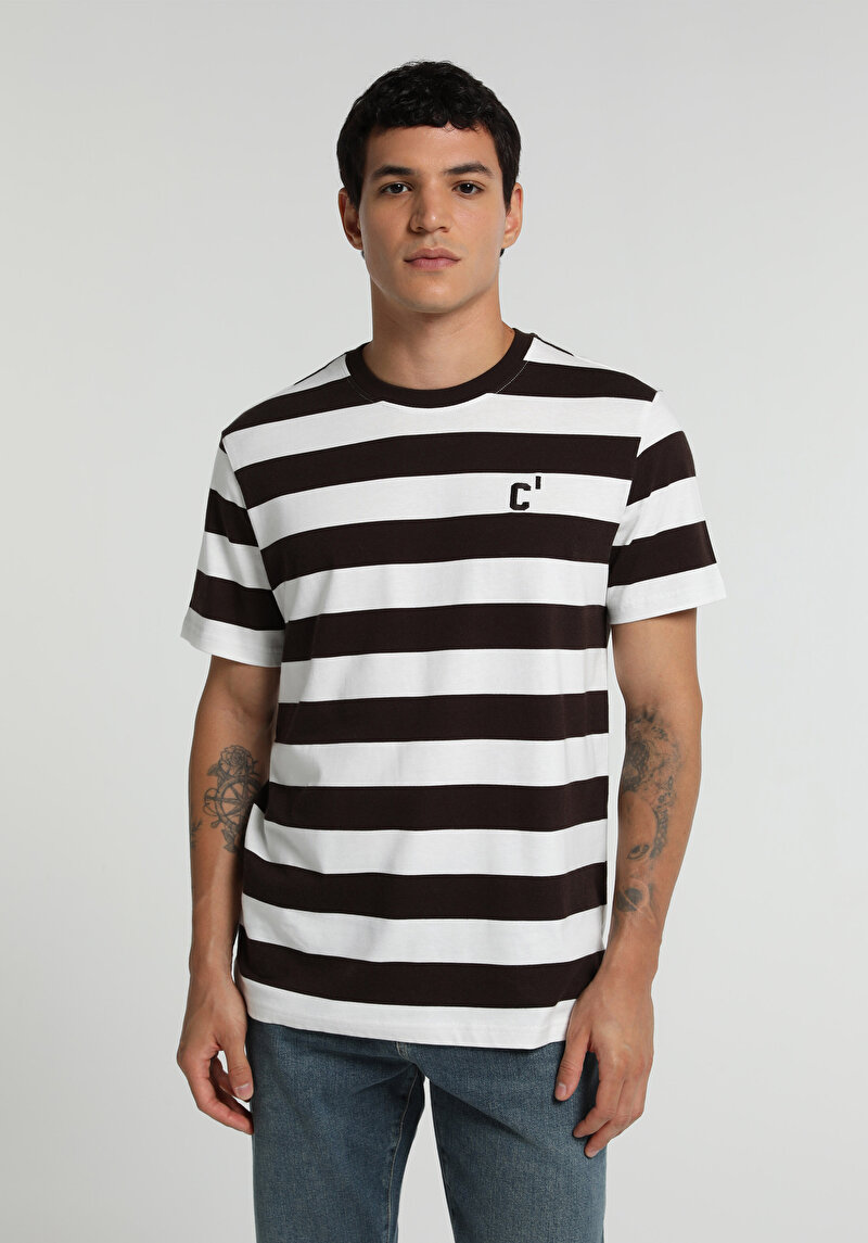 Imagine a Tricou Cu Maneca Scurta De Barbati Maro Regular Fit