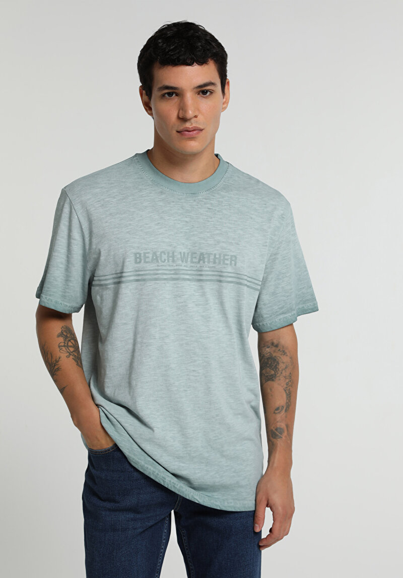 Imagine a Tricou Cu Maneca Scurta De Barbati Verde Comfort Fit