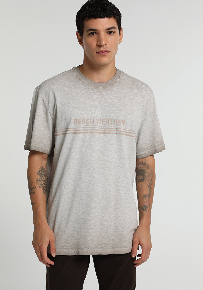 Imagine a Tricou Cu Maneca Scurta De Barbati Maro Comfort Fit