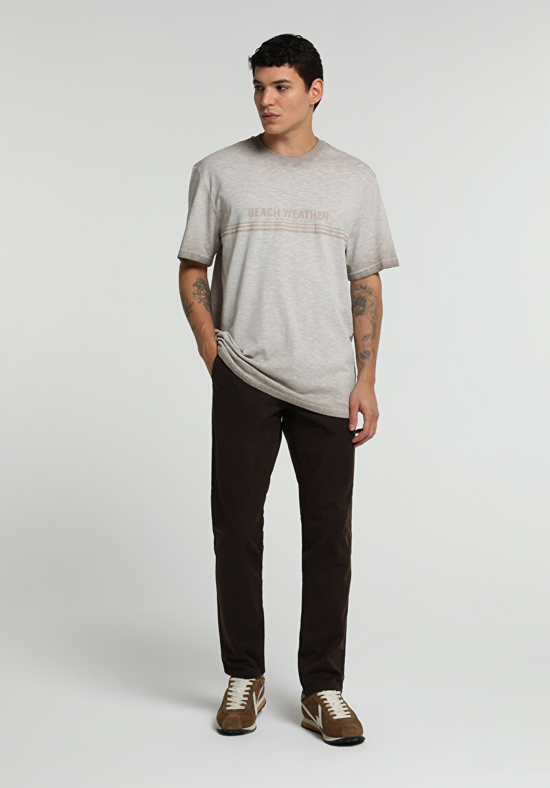 Imagine a Tricou Cu Maneca Scurta De Barbati Maro Comfort Fit