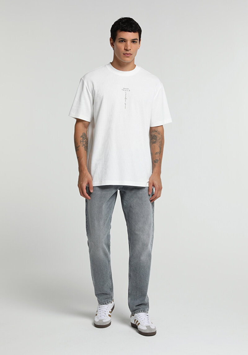Afișați detalii pentru Tricou Cu Maneca Scurta De Barbati Alb Comfort Fit  Cl1077679