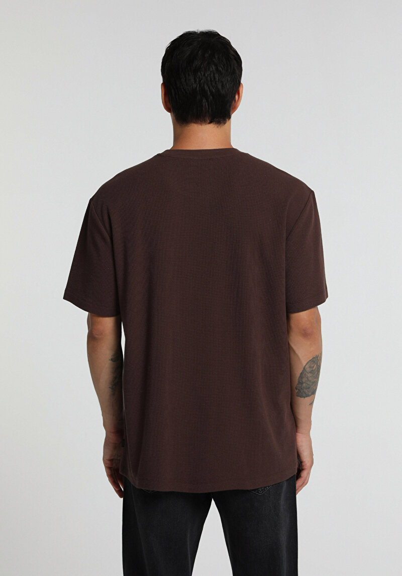 Imagine a Tricou Cu Maneca Scurta De Barbati Maro Comfort Fit  Cl1077679