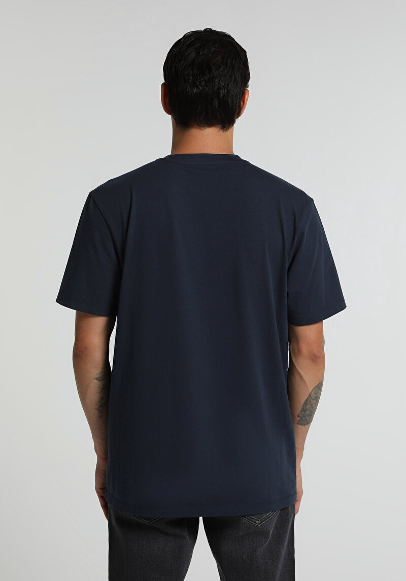 Imagine a Tricou Cu Maneca Scurta De Barbati Albastru Marin Regular Fit