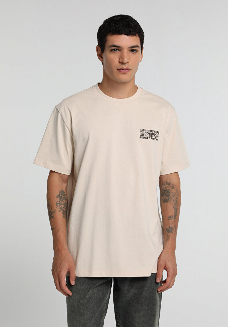 Imagine a Tricou Cu Maneca Scurta De Barbati Alb Relaxed Fit