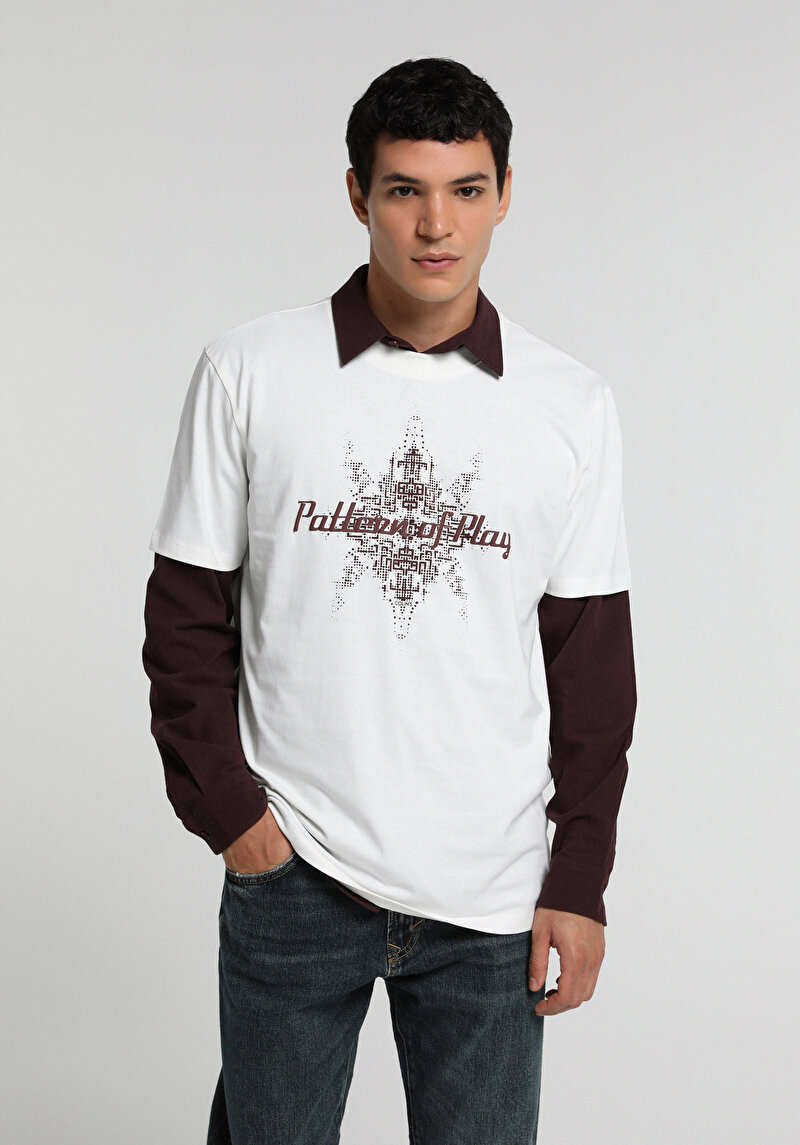 Imagine a Tricou Cu Maneca Scurta De Barbati Alb Regular Fit
