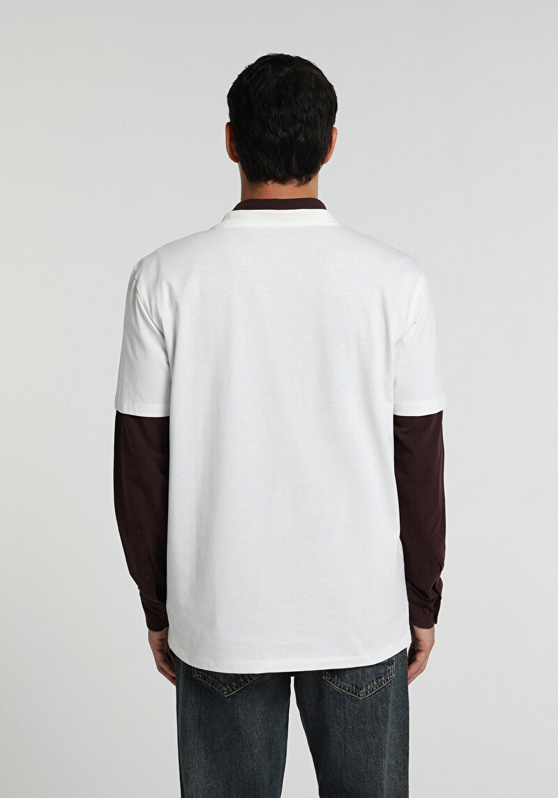 Imagine a Tricou Cu Maneca Scurta De Barbati Alb Regular Fit