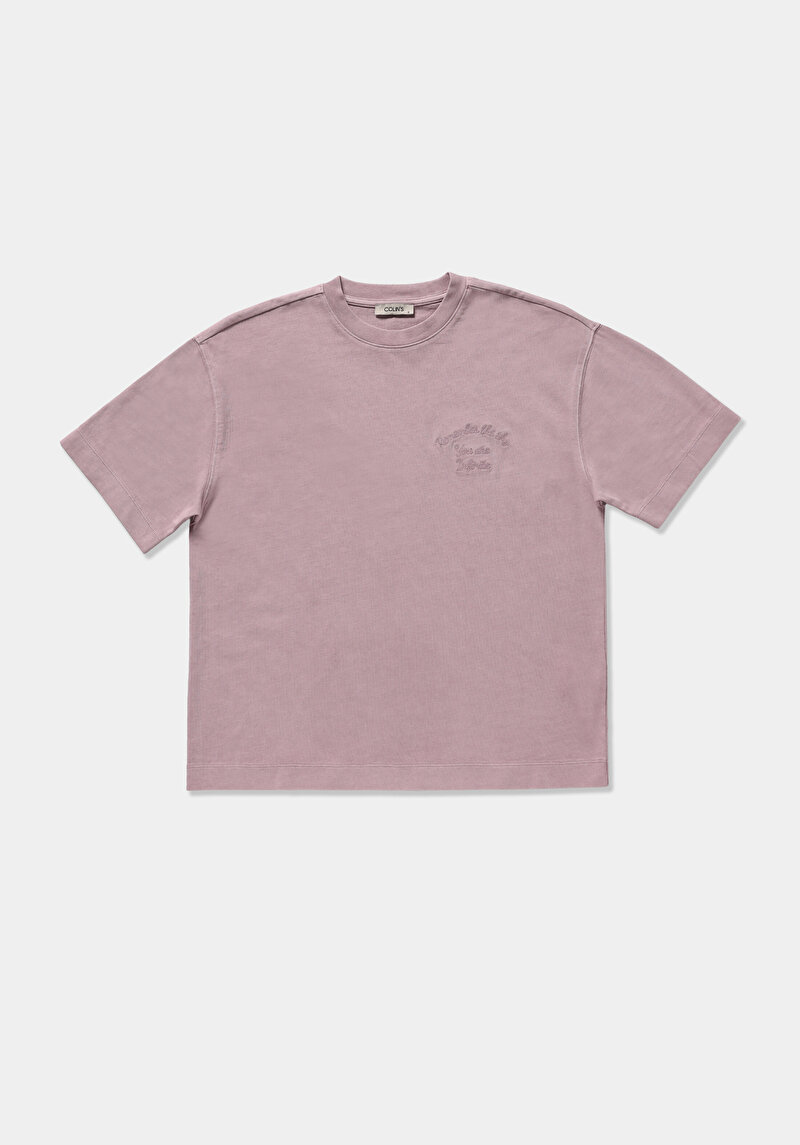 Imagine a Tricou Cu Maneca Scurta De Dama Mov Boyfriend Fit