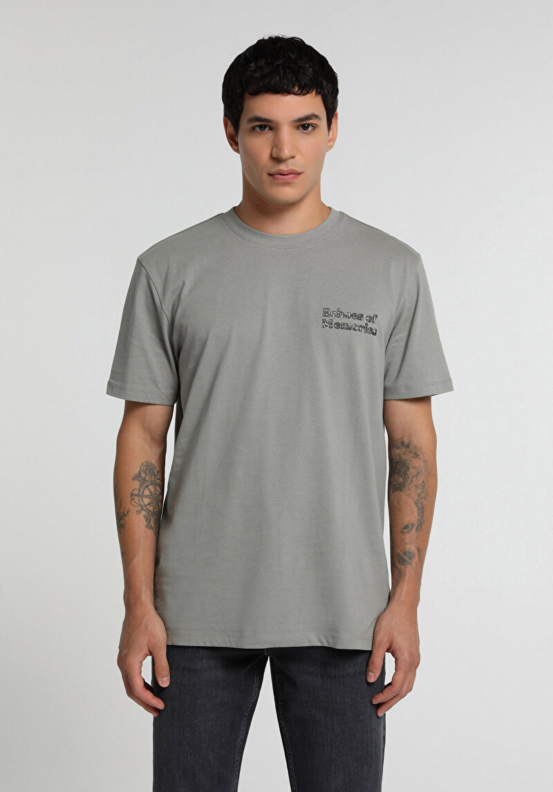 Imagine a Tricou Cu Maneca Scurta De Barbati Antracit Regular Fit