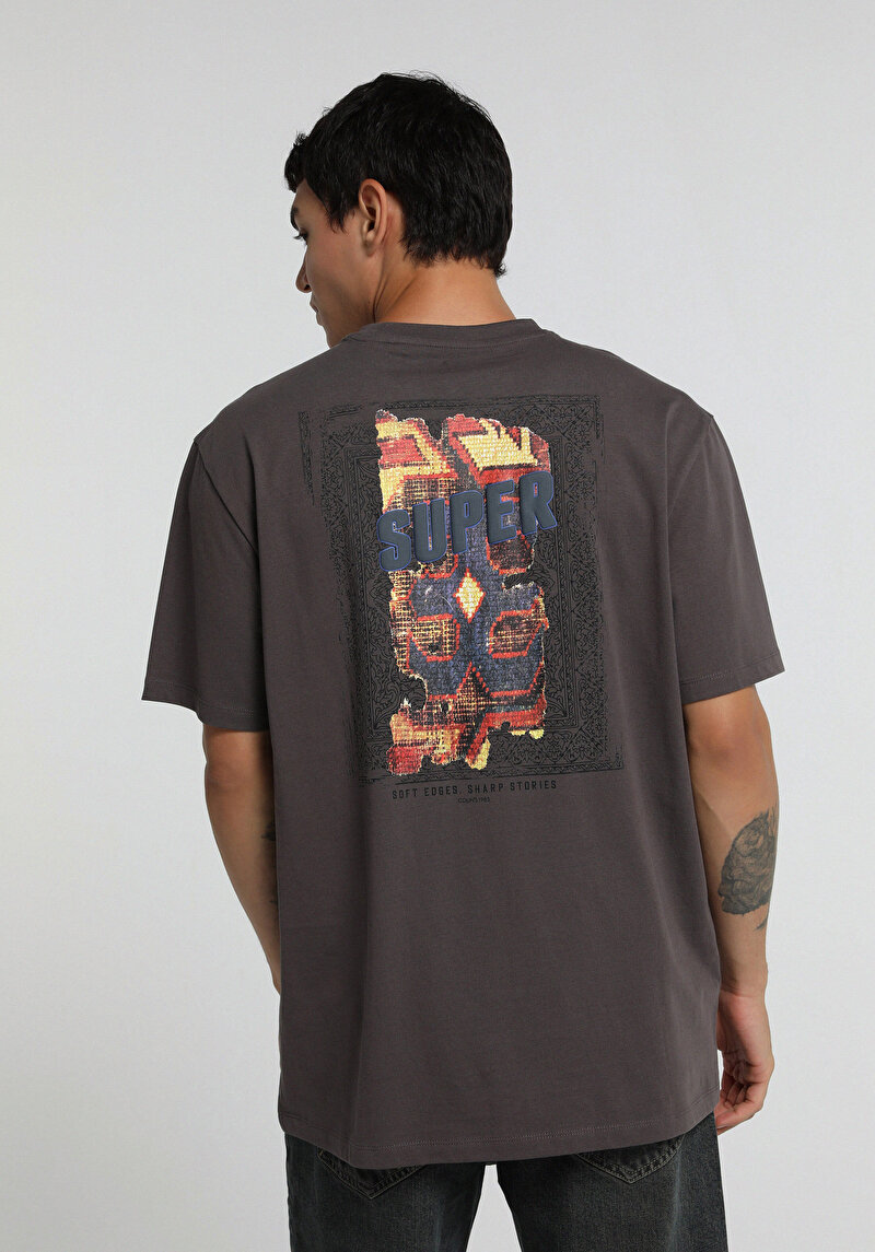 Imagine a Tricou Cu Maneca Scurta De Barbati Antracit Relaxed Fit