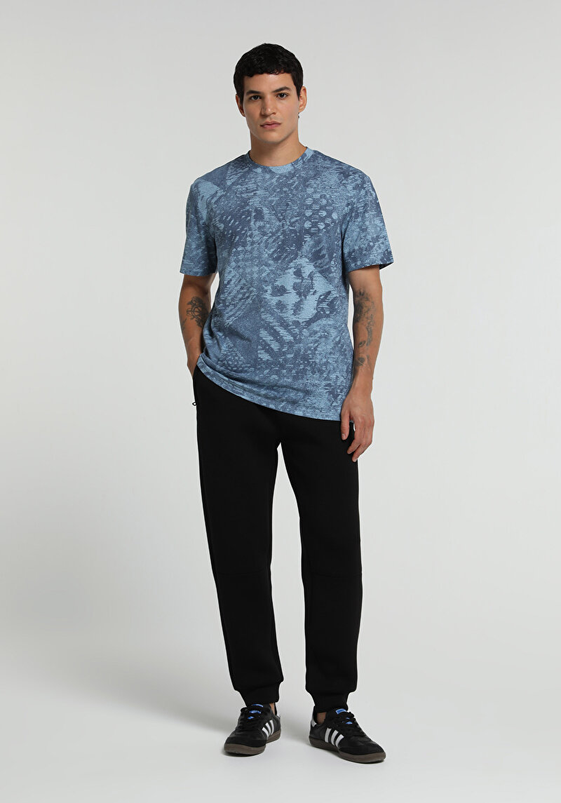 Imagine a Tricou Cu Maneca Scurta De Barbati Albastru Regular Fit